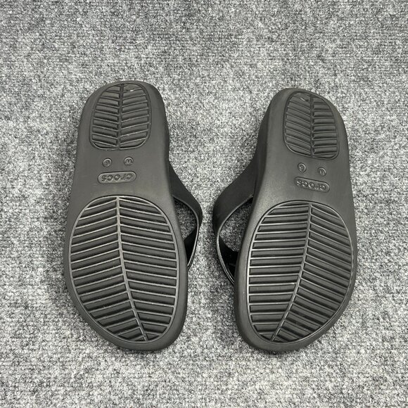 Crocs Getaway Platform Flip Flops Women's 6 Black Athletic Summer Beach Sandals - Picture 9 of 11